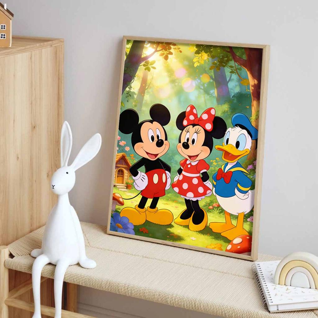 Disney Mickey Minnie Donald Duck oil painting handmade painting art kit mosaic diy home decoration gift