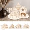EID Puzzle Ornament DIY Castles Wood Decoration EID Craft Home Tabletop Ornament Middle East Festival Celebration Party