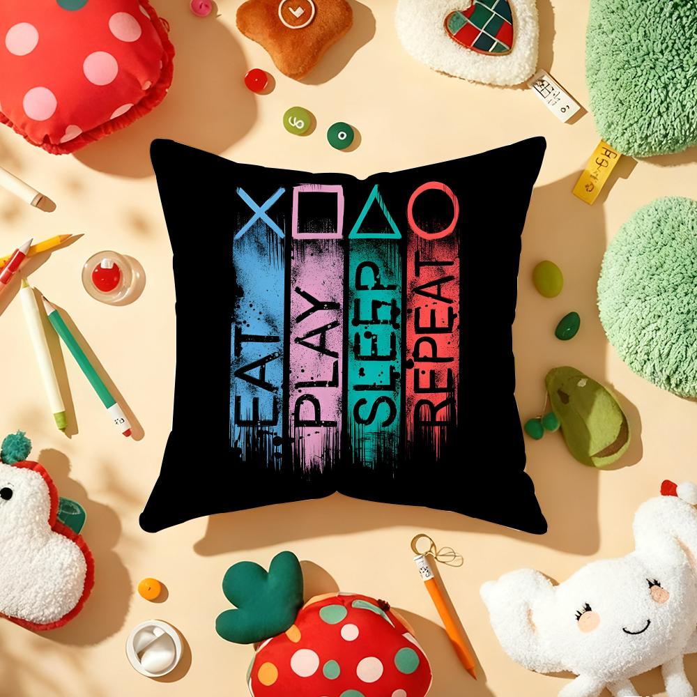 Gamer Forever Funny Best Pillow Case Plush Fabric Soft Double-Sided Printed Sofa Warm Winter Home Gift Cushion Cover