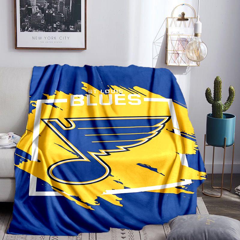 Louis Blues Eishockey Team Wirft Decke Flanelldecken Plüsch für Sofa Bett Geschenke für Männer Frauen Reise Picknickdecke Weihnachtsgeschenke für Fans