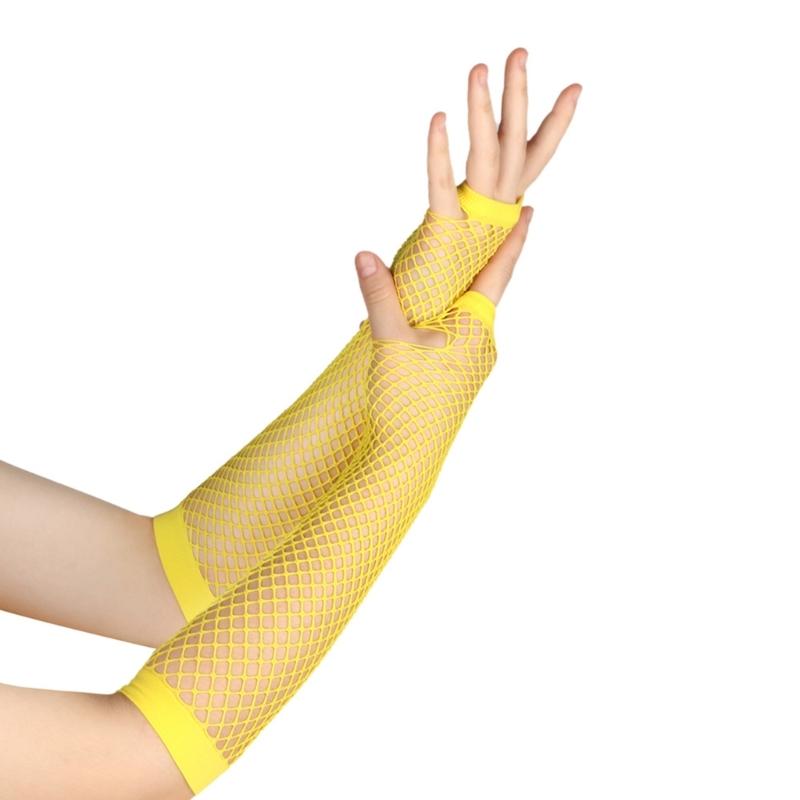 Fishnet Arm Gloves Women Fingerless Gloves Sexy Club Arm Sleeves Party Handwear Fishnet Gloves Music Festival Gloves