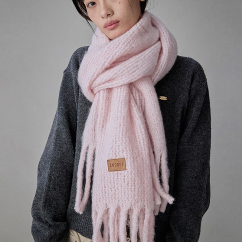 

COQUET Teddy Emblem Muffler Soft Pink Soft Pink