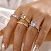 Classic Design Exquisite Geometric Ring For Women Sparkling Cubic Zirconia Bridal Rings Engagement Wedding Minimalist Jewelry