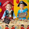 WERNNSAI Pirate Party Tablecloth - 2 Pack 54'' x 108'' Pirate Party Supplies Disposable Island Treasure Map Tablecover Nautical Adventure Theme