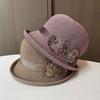 Versatile small edge crimped basin hat, spring and summer sun hat, new fashionable flower top hat, women's sun protection sun hat