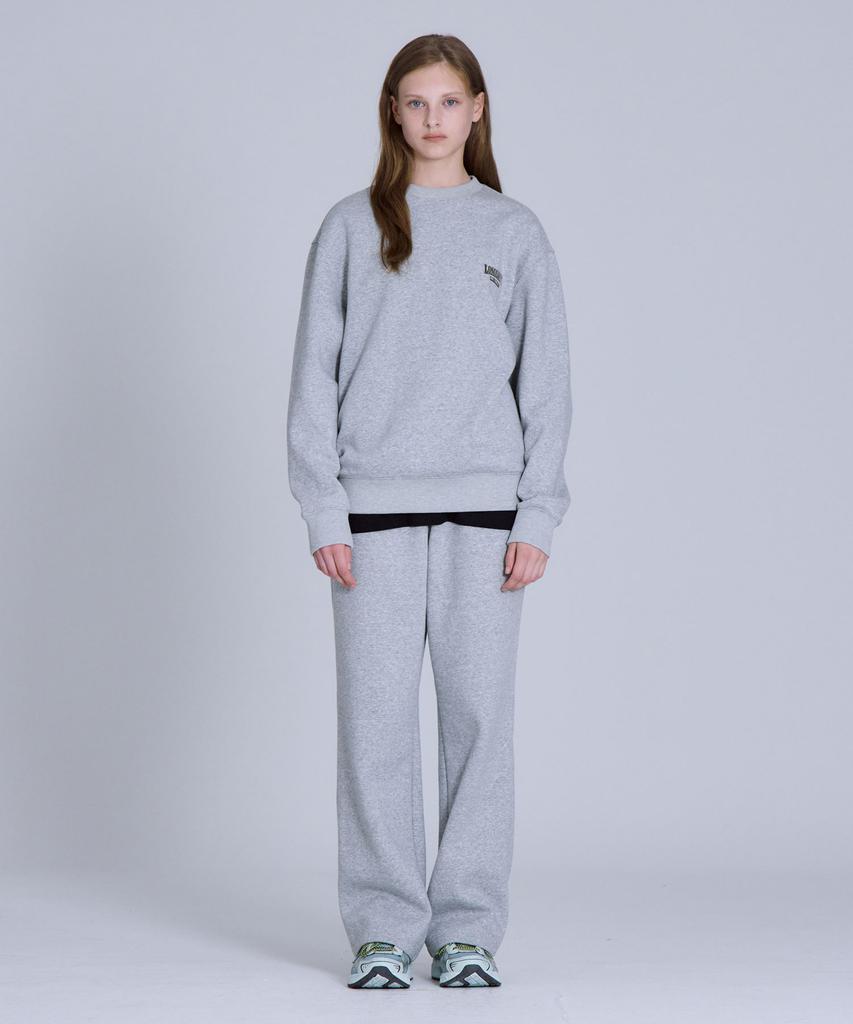 BASIC HOUSE Brushed Terry Straight Fit Pants Melange Grey Lapt7102