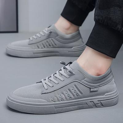Men's Flat Bottom Casual Shoes Breathable Mesh Summer New Lightweight Outdoor Walking Shoes Fashion Youth Versatile Board Shoes