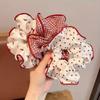 2/3pcs High End Red Cute Dot Plaid Scrunchies for Women Girls Soft Elastic Hair Ties Gentle Hair Bands Fashion Hair Accessories