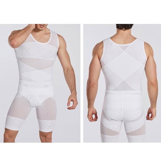 Men Slimming Vest Body Shaper Waist Trainer Sleeveless Thin High Elasticity Mesh Corset Tank Top Undershirt Abdomen Shapewear Fat Burn Fitness Top