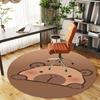 1 Stück Süßes Capybara Tier Kawaii Runder Stuhlmatte Teppich - Rutschfest, Fußmatte für Büro, Schlafzimmer, Heimdeko Weihnachtsgeschenk c0528106
