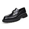 Fashion 2024 Spring Autumn Fashion Slip-on Thick Sole Leather Male Loafers Designer New British Style Retro Men's Dress Shoes