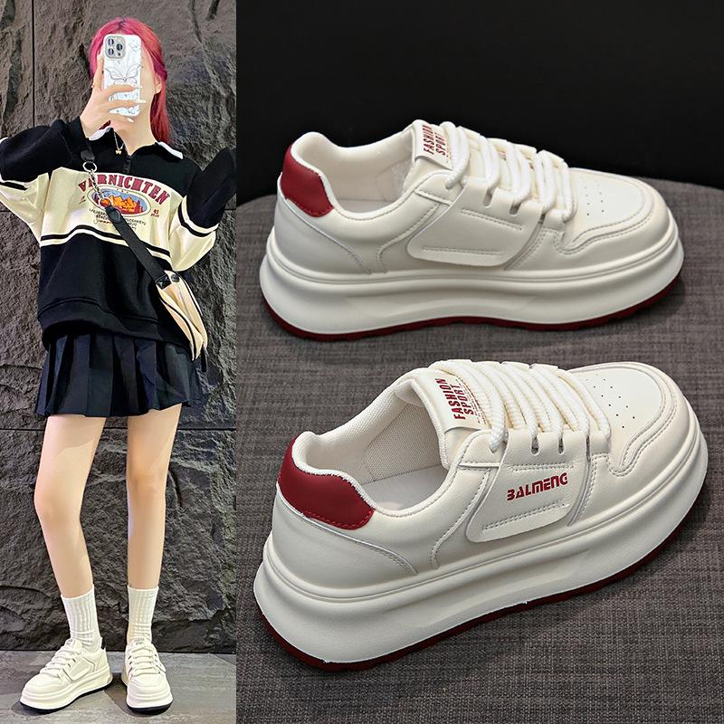 

Women s White Sneakers: Slimming, Breathable, Thick-Soled, Non-Slip, Fashionable & Versatile for Autumn 2025. 39 чорний