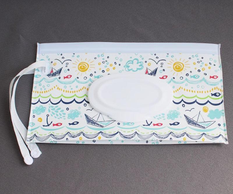 EVA Baby Våtservettpåse Bärbar Våtservetthållare Fodral Fliklock Tryckknapp Återanvändbar Påfyllningsbar Kosmetikpåse Användbar Servettlåda