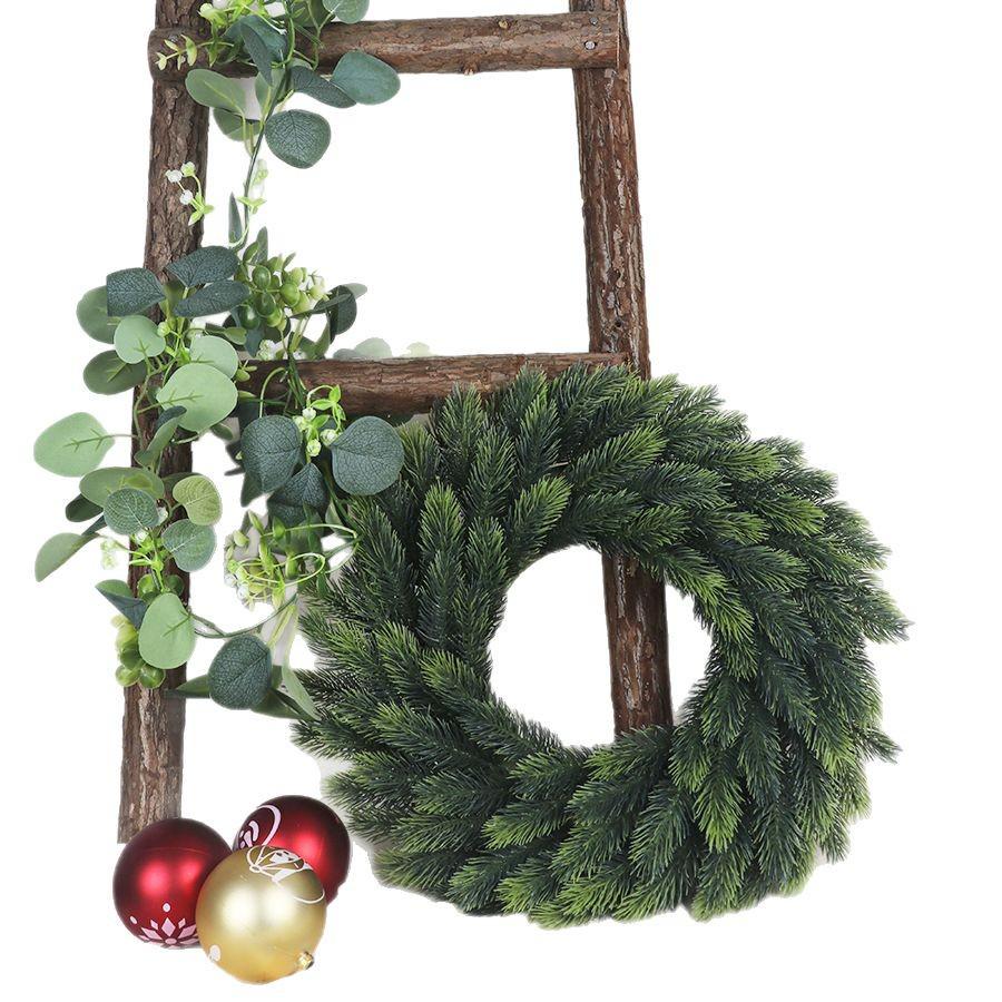 Simulated Christmas Wreath with PE Pine Needles for Door Decor and Crafts
