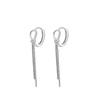 LByzHan 925 Silver Box Chain Tassel Hoop Earrings For Women Minimalist Wedding Jewelry Gift