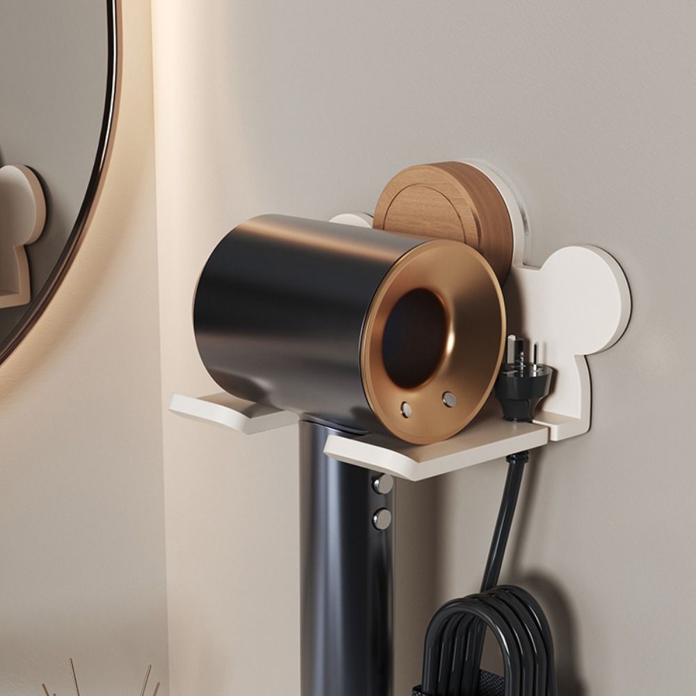 Reusable Hair Dryer Rack Punch Free Bathroom Shelf Practical Suction Cup Hair Dryer Holder  Toilet