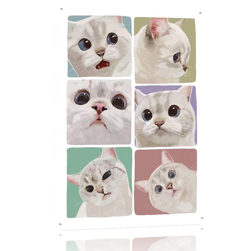 Expressive Cat Meme Tinplate Poster Customized Wall Art Retro Vintage Metal Signs for Fans Decoration Home Decor Items Wand Deko