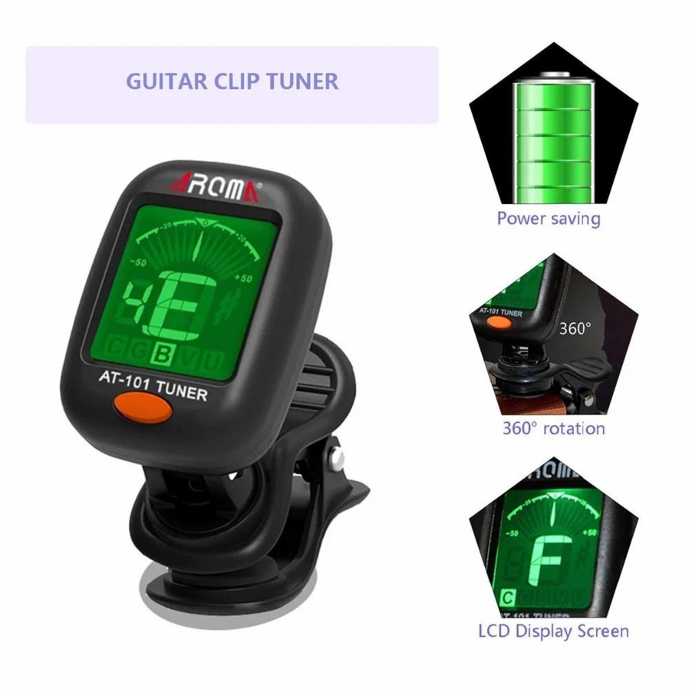 Guitar Tuner AT-01A/101 Foldable Rotatable Clip-on Tuner High Sensitivity for Bass Ukulele Chromatic Guitar Accessories