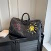 1 Stück Retro-Mode, leichte Reisetasche, Fitness-Einkaufstasche mit großer Kapazität, niedlich bedruckte Reißverschlusstasche für Geschäftsreisen, Schwimmen, Outdoor-Sport