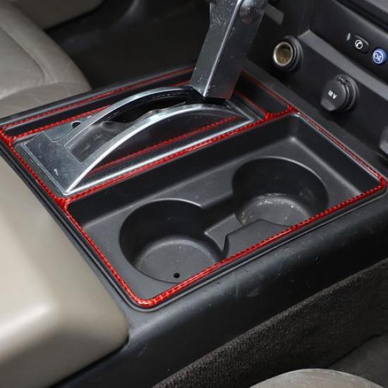 

Red Carbon Fiber Center Console Gear Shift Frame Cover For Hummer H2 2003-2007