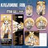 Hatsune Miku & Kagamine Rin Badge Keychain with Laser Ticket, Postcard, and Bookmark - Fan-made Anime Gift Goods.