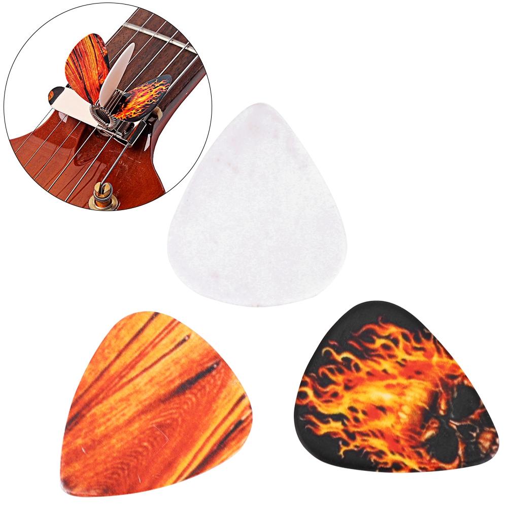 Guitar Pick Holder Clip Metal Pick Holding Clip with 3 Pcs Clip for Guitar Player