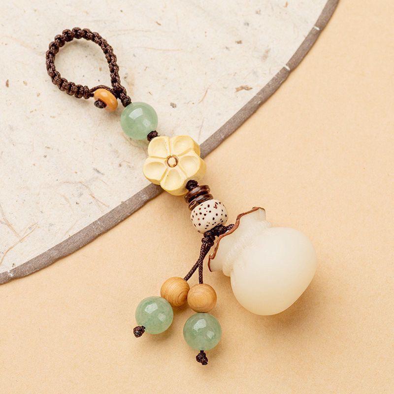 Natural Bodhi Pendant Keychain & Phone Charm: Elegant Lucky Bag Design for Men & Women