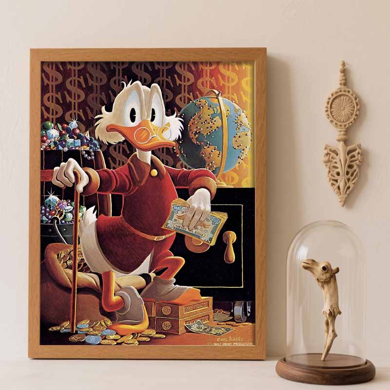 Disney 5D Diamond Painting Set DIY Scrooge McDuck Handmade Diamond Decorative Painting Home Decoration Round 20x30cm