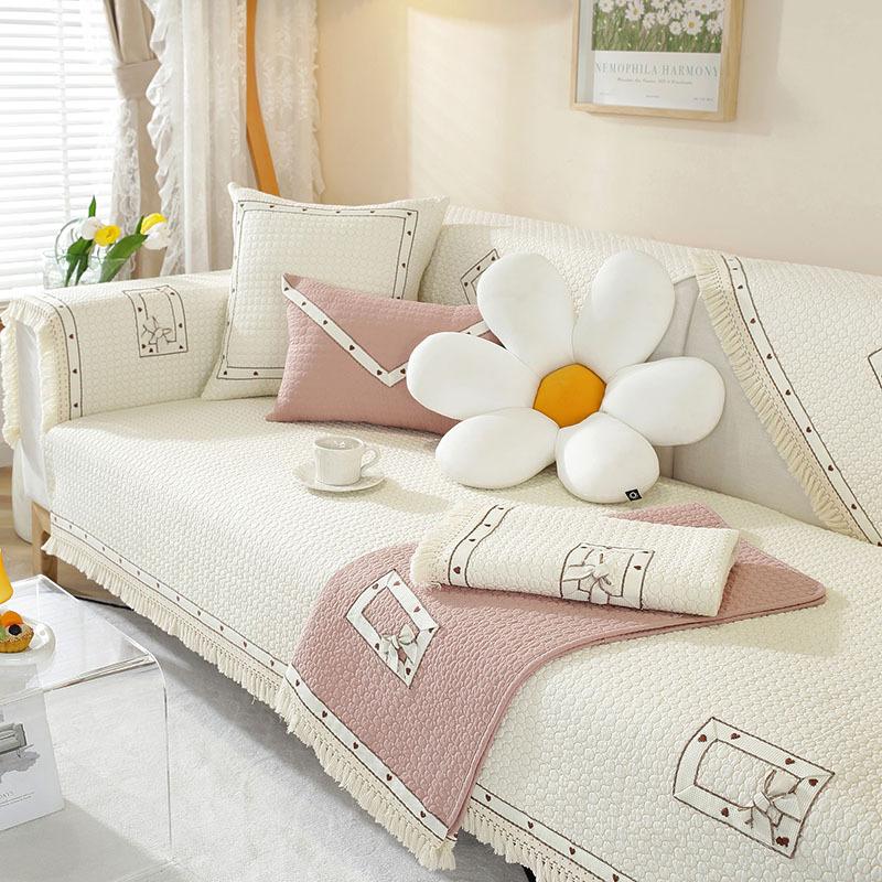 

Подушка для дивана в корейском стиле из чистого хлопка, универсальная высококачественная нескользящая хлопковая ткань для дивана, простой современный чехол для подушки 70*70cm