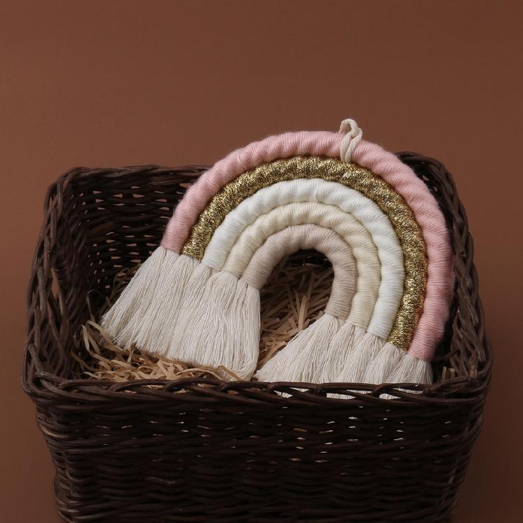 Colorful Woven Macrame Rainbow Wall Decor Party Decoration for Kids Baby Nursery