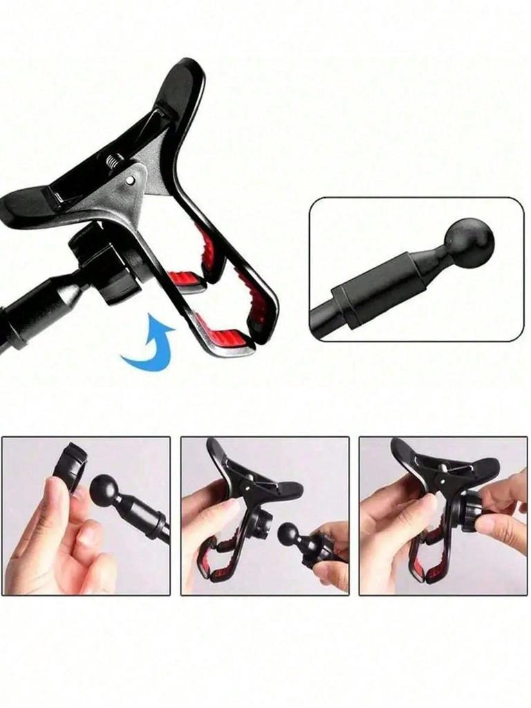1PC Mobile Phone Clip On Stand, Bedside Mobile Phone Stand with 360 Degree Rotating Plastic Stand,suitable for Table and Bed