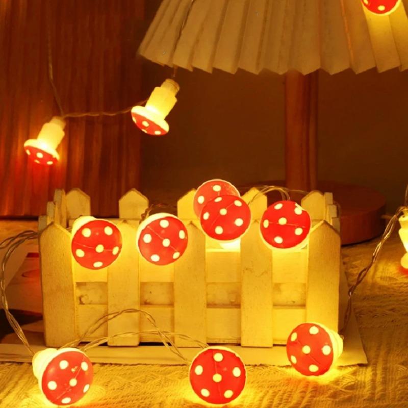 20-LED-Pilz-LED-Lichterkette USB/Batteriebetrieben Lichterkette Dekorative Lampe für Zuhause Schlafzimmer Party Hochzeit Innen Dekoration