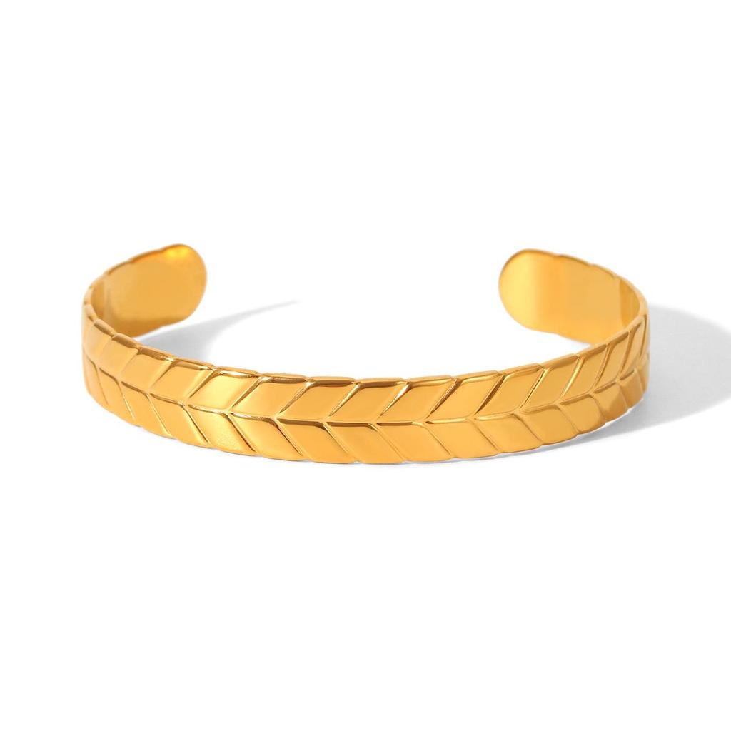 Edelstahl Offener Armreif: Hochwertiger, nicht verblassender Titanschmuck für Damen