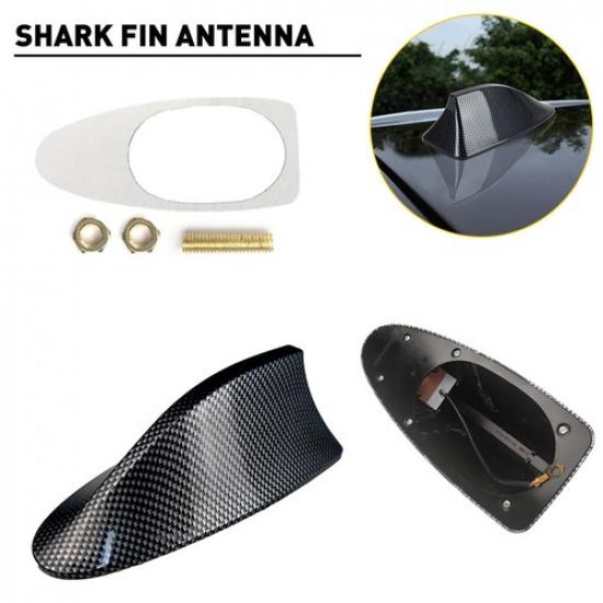 Carbon Shark Fiber Fin Antenna Roof Cover AUTO Car FM/AM Aerial Signal Black