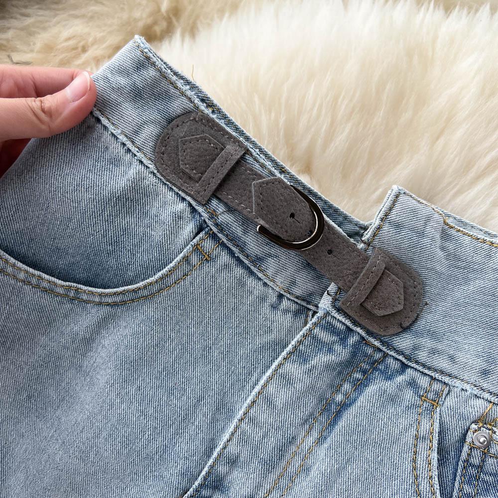 Rudod High Waist Denim Skirt Women's Spring And Summer Design Sense Medium Long Irregular Split A-Shaped Hip Wrap Skirt Trend