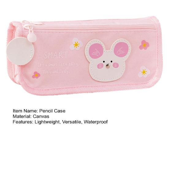 Cartoon Pencil Case for Kids Large Capacity Cute Stationery Bag Canvas Pen Pouch Portable School Supply Organizer for Boys Girls