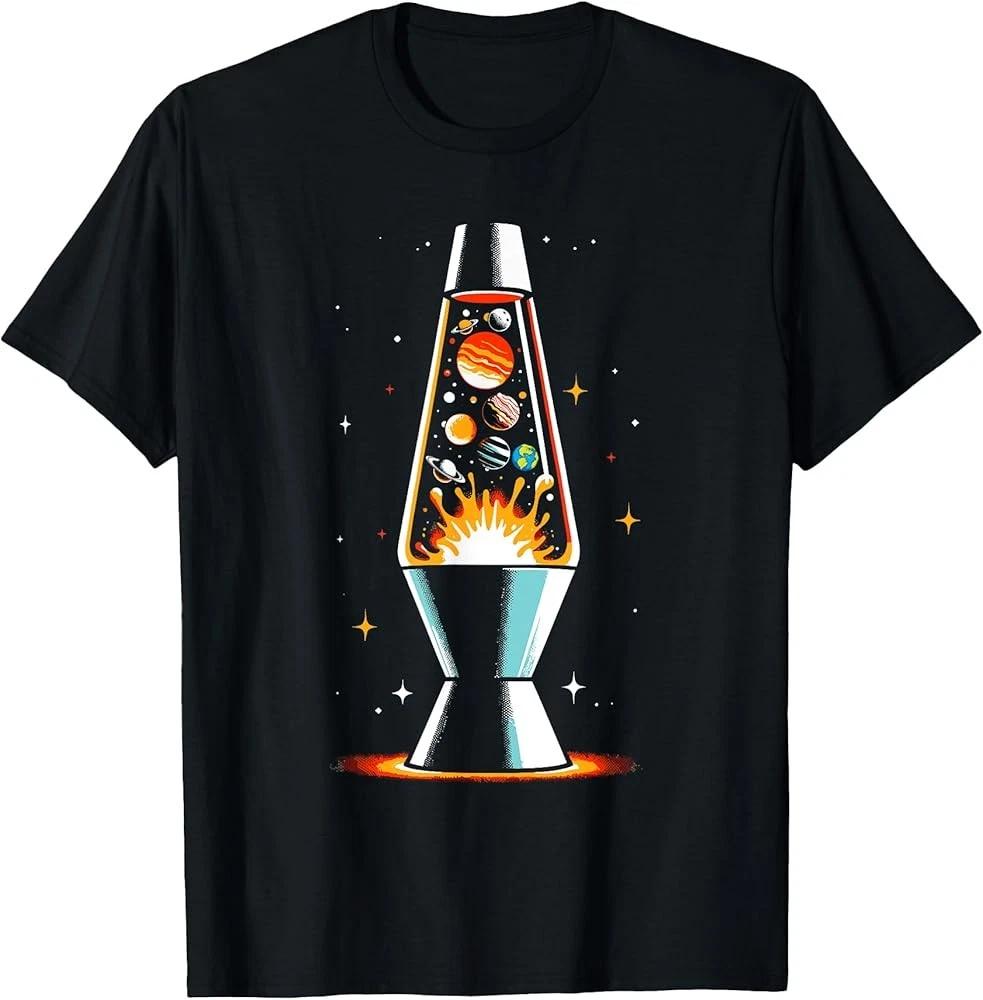 Men s and Women s T-shirts Planets Lava Lamp Science Gifts Men Women Funny Space T-Shirt XXL