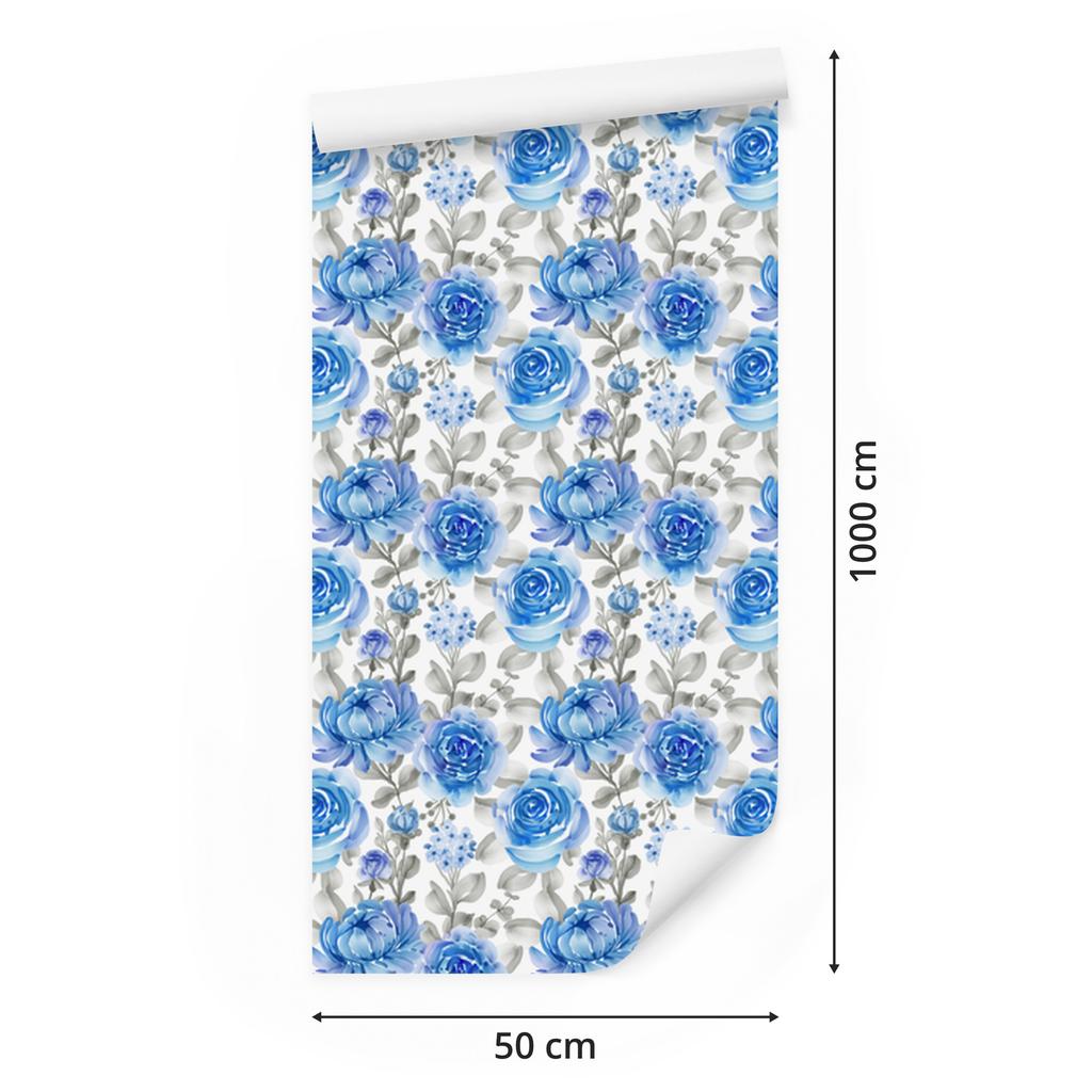 Blue Roses Azure Wallpaper 50x1000