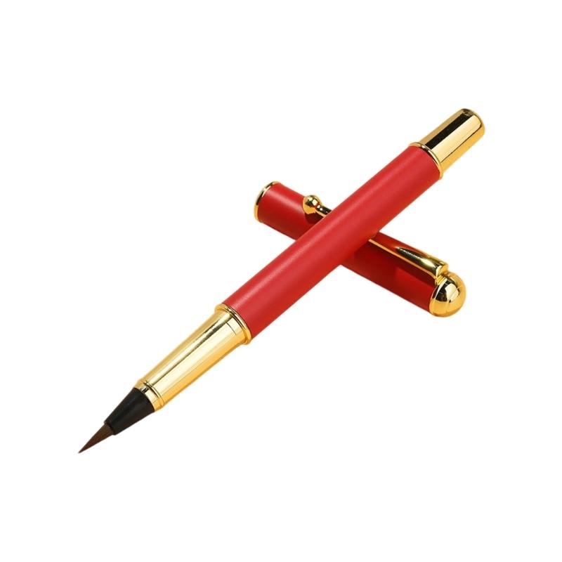 Portable Metal Fountains Brush Pen For Chinese Calligraphy Practice And Daily Writing Tasks