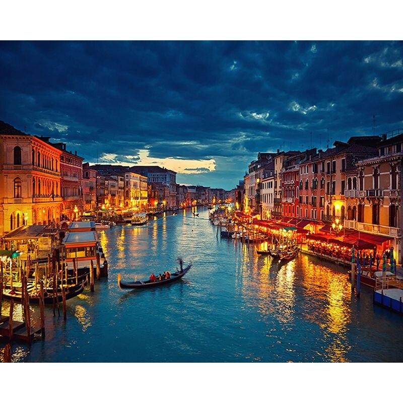 

5D Алмазная вышивка Городской пейзаж Полный дрель Алмазная картина Вышивка крестом Мозаика Украшение дома Full Round 20x30CM