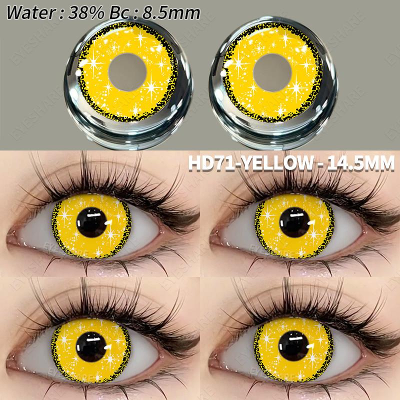 Eyeshare Cosplay Color Contact Lenses for Eyes Halloween Lenses Blue Eye Contacts Black Lenses Yearly 14.5mm