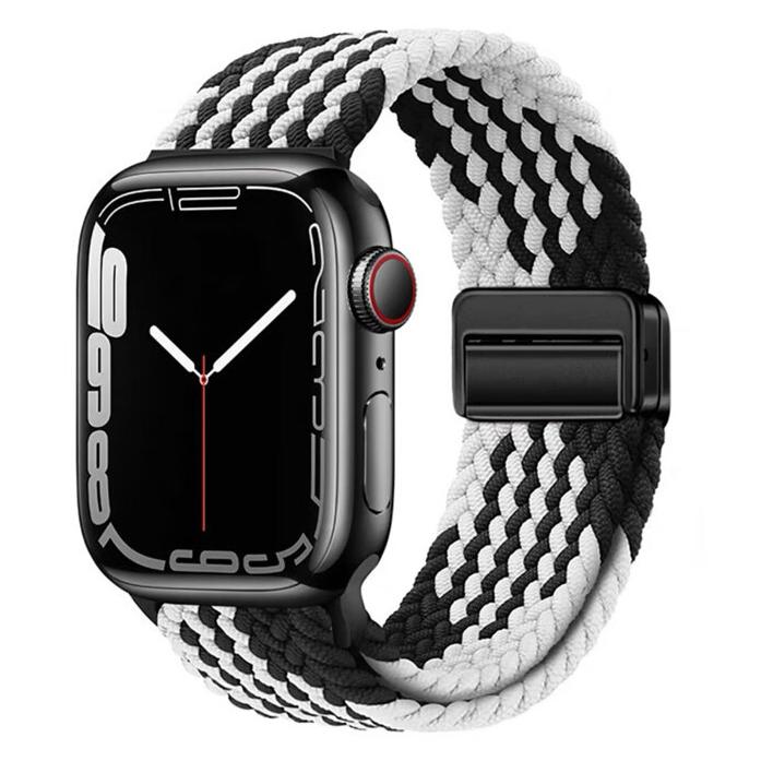 Geflochtenes Solo Loop-Armband aus Nylon für Apple Watch Band Ultra2 49 mm 9 8 7 41 mm Metall-Magnetarmband 45 mm 6 5 4 SE 44 mm verstellbarer elastischer iWatch-Gurt