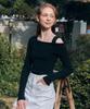 ZEROSTREET [4 Colors] Light Asymmetrical Off-Shoulder Sweater