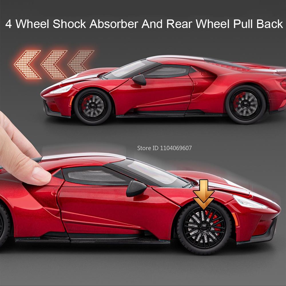 1:24 Scale GT Lykan Car Model Toy Diecast Alloy Doors Opened Sound Light Pull Back Supercar Miniature Models Collection Gifts