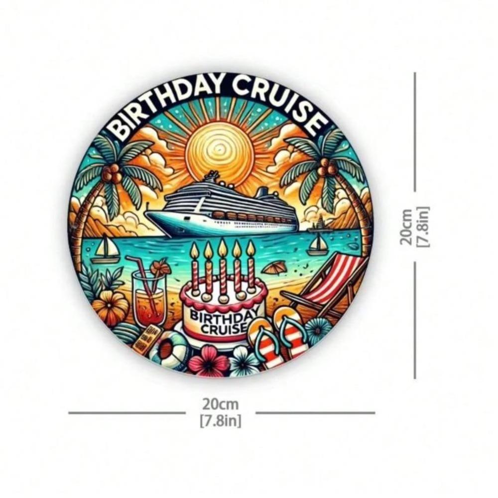 Metal Wall Art Tropical Birthday Nautical Round Home Decor Room Party