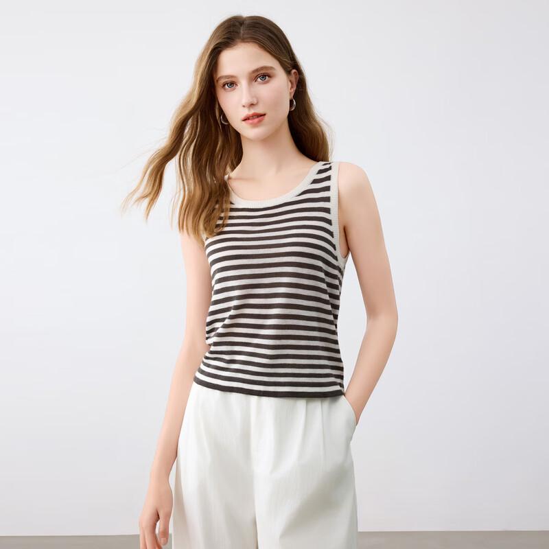 Elva Island Women s Striped Knitted Vest XS