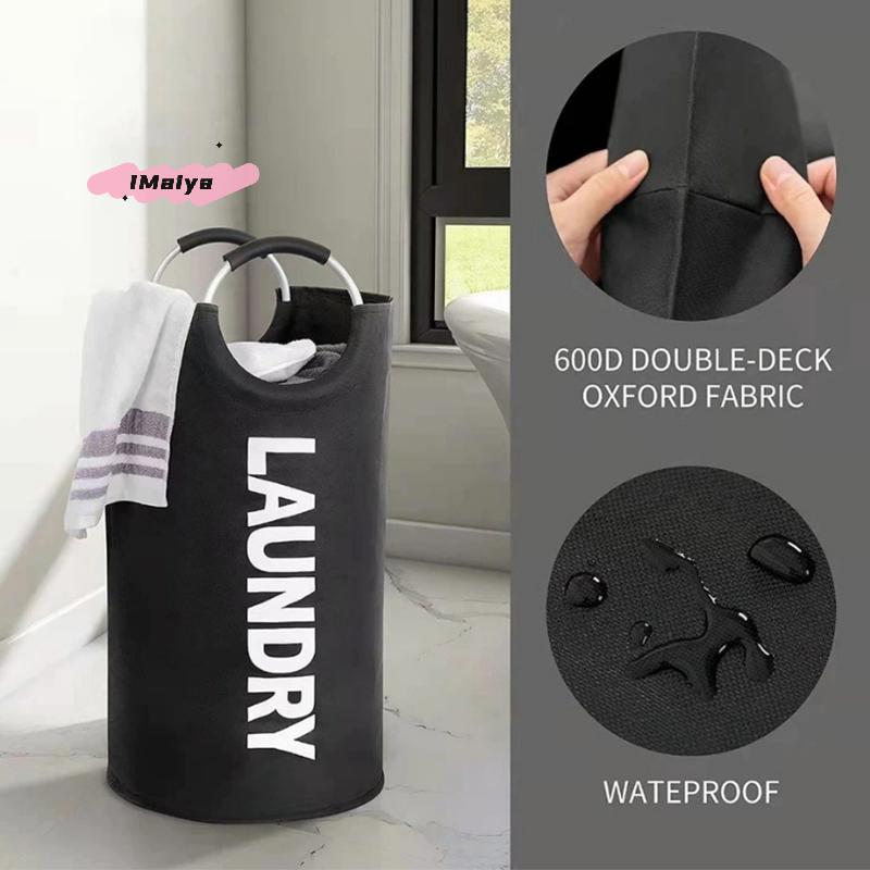 M-1Pc 90L Super Large Foldable Laundry Basket Waterproof Oxford Fabric Dirty Clothes Storage Bag for Travel Portable And Durable