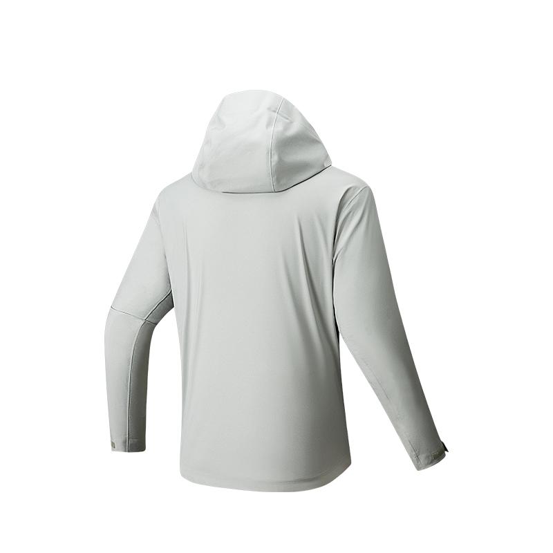 Anta Solid Color Zip-Up Hooded Versatile Casual Shell Waterproof Breathable Jacket Men Jacket 152537629-2