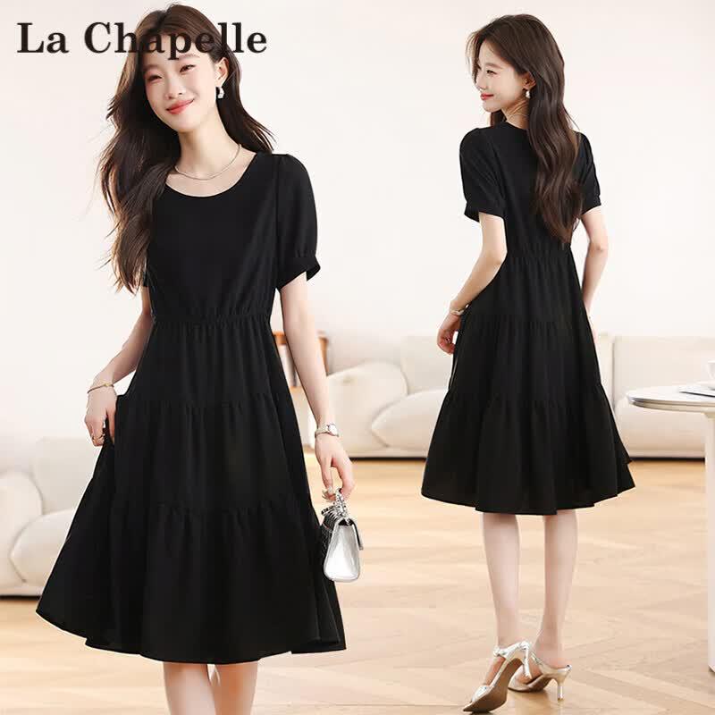 La Chapelle Classic Round Neck A-Line Little Black Dress XL