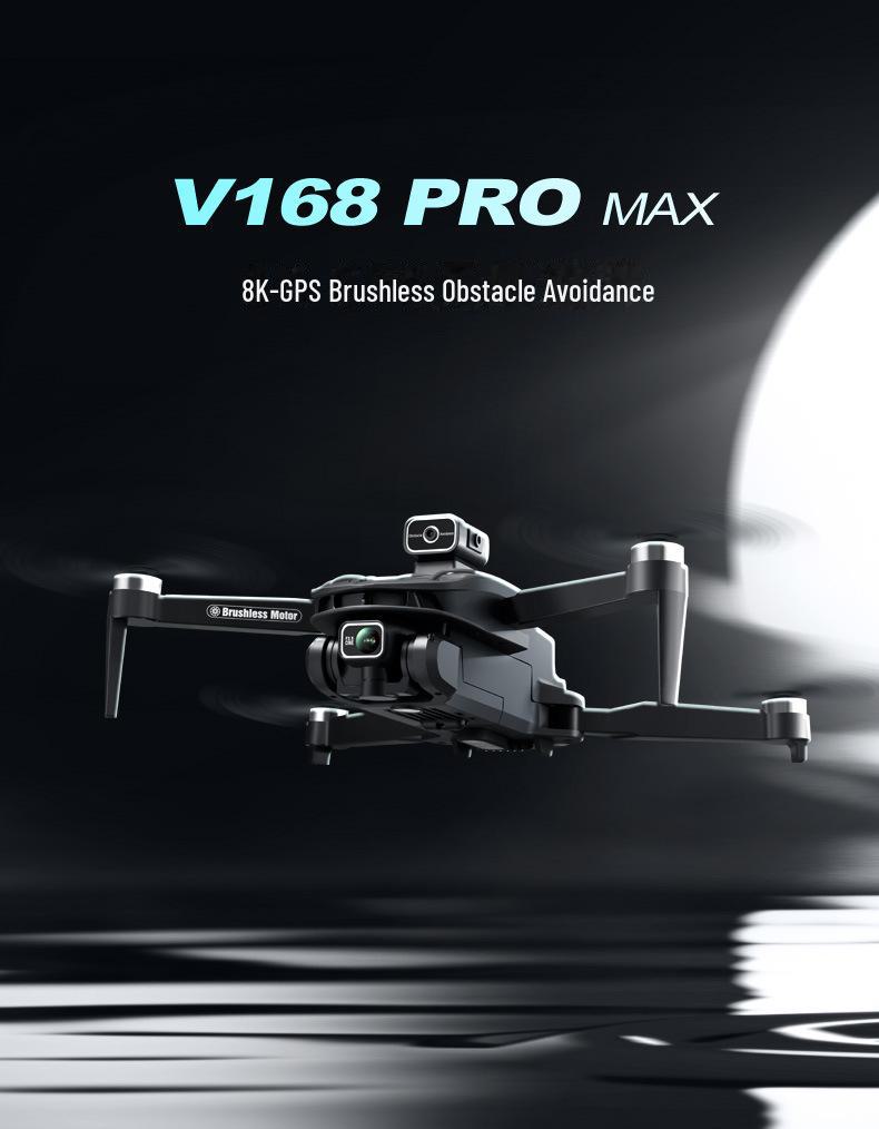 V168 Advanced Drone: GPS Return, 8K HD Aerial Photography, Intelligent Obstacle Avoidance, Brushless Motor, Remote Control.